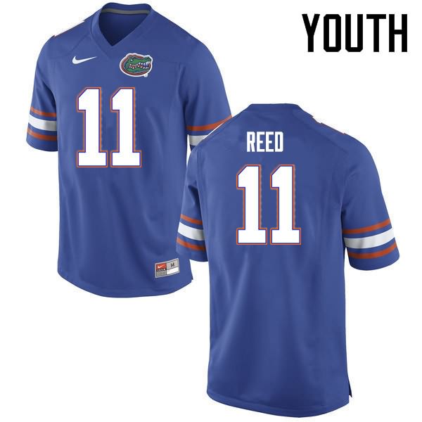 NCAA Florida Gators Jordan Reed Youth #11 Nike Blue Stitched Authentic College Football Jersey FPA1764MV